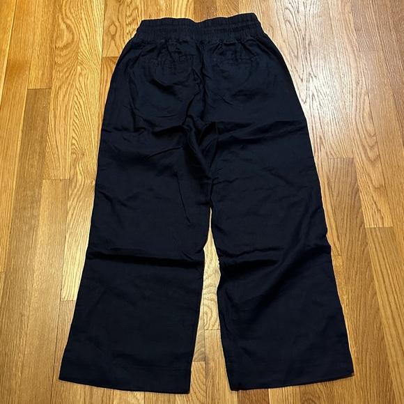 Quince Women's Wide Leg Navy Blue 100% Linen Pants - Picture 8 of 13